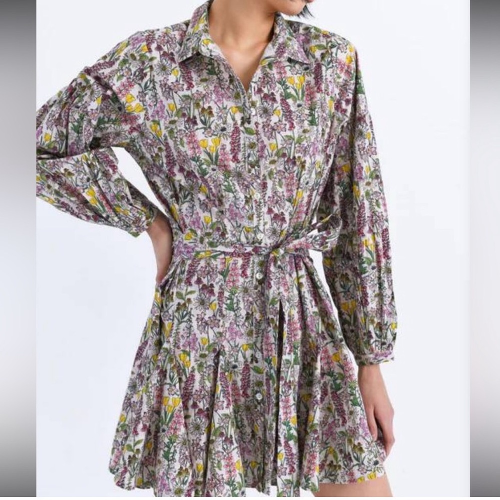 Chufy Forever Patagonia Ushi Mini Dress in Valdes Beige Size Small
